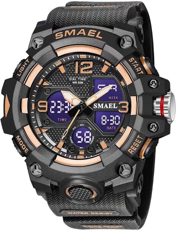 Rynx | Men's waterproof sports wristwatch with date and multifunction LED alarm stopwatch