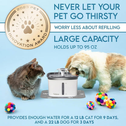 Rynx | 95oz Pet Water Fountain, Automatic Dispenser with Filters for Cats and Dogs