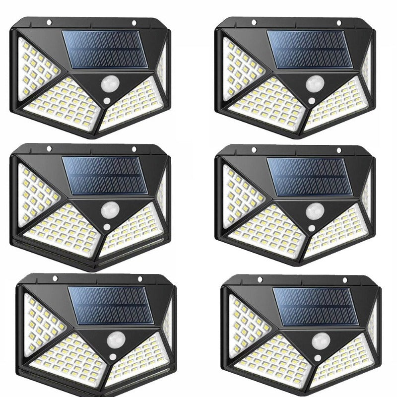 Rynx | 6 Pack Motion Sensor Security Light 100LED, Uibetux IP65 Waterproof Solar Wireless Garden Lighting with 270° Wide Angle