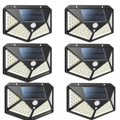 Rynx | 6 Pack Motion Sensor Security Light 100LED, Uibetux IP65 Waterproof Solar Wireless Garden Lighting with 270° Wide Angle