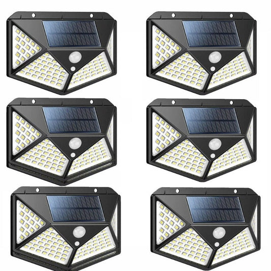 Rynx | 6 Pack Motion Sensor Security Light 100LED, Uibetux IP65 Waterproof Solar Wireless Garden Lighting with 270° Wide Angle