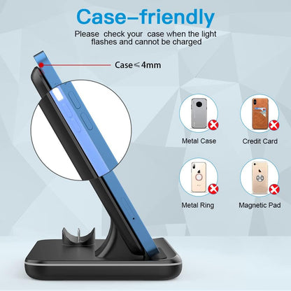 Rynx | 3 in 1 Wireless Charger, 15W Fast Charging Station for iPhone/iWatch/AirPods