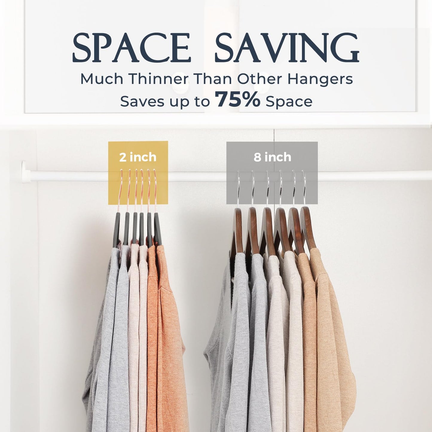 Rynx | 20/30/60 Pack Velvet Hangers - Premium Non-Slip Felt Hangers with Sturdy Black/White Finish - Heavy Duty Coat and Suit Hangers with Space-Saving 360° Rotating Rose Gold/Galvanized Metal Hook