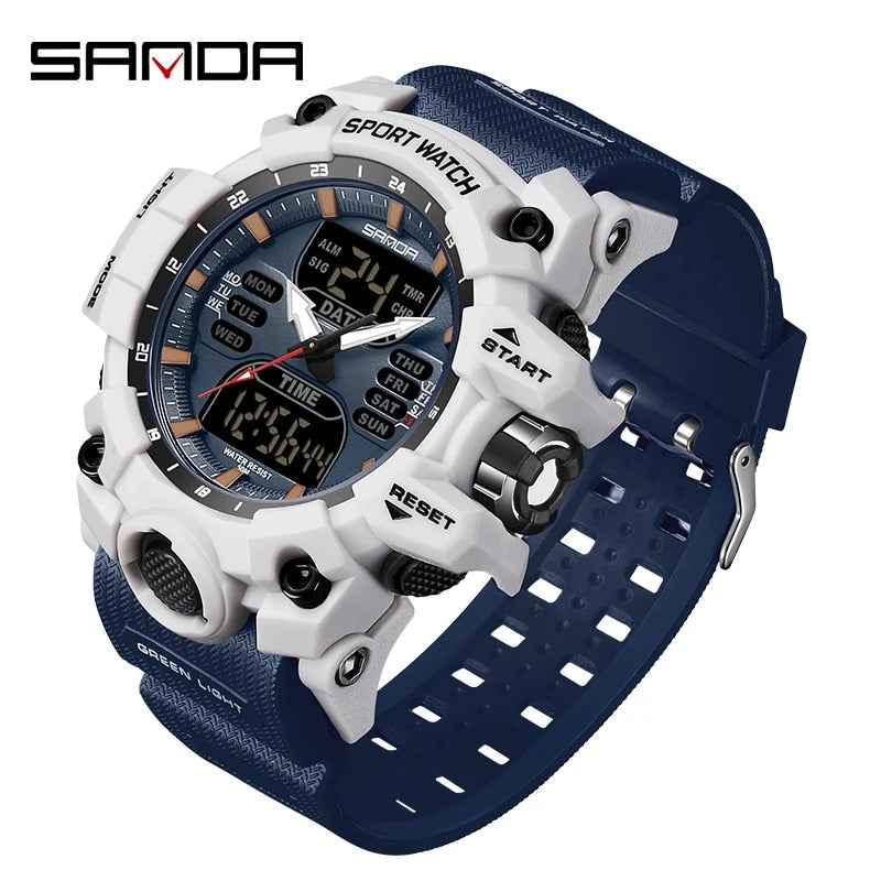Rynx | Dual Display Sports Watch for Men - Waterproof, Shock Resistant with Multifunctional Digital Display