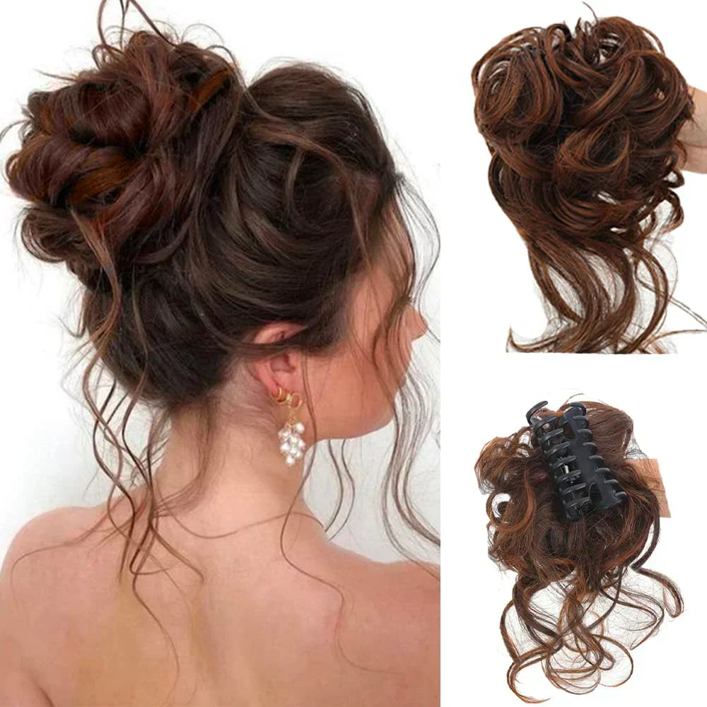 RYNX | Curlybun: Instant Curled Bun Hair Clip Ash brown