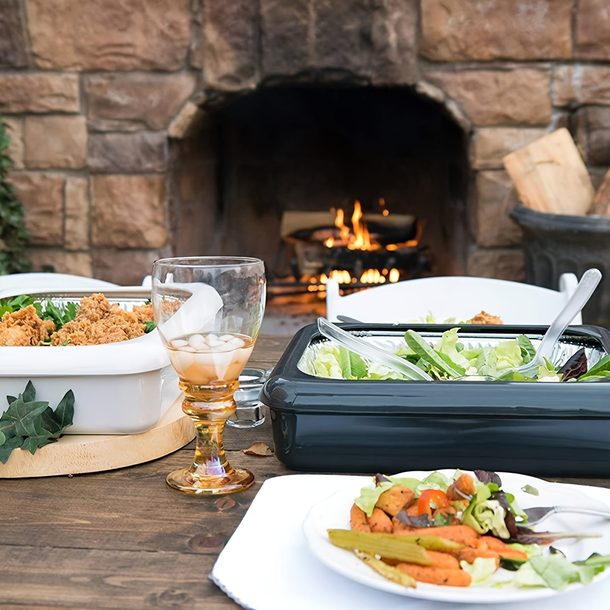 Rynx | Portable Casserole Tableware - Indoor and Outdoor Picnic Box for BBQ, Baked Rice, and Clay Pot Dishes - Fresh-Keeping Silver Foil Pan
