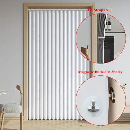 Rynx | Waterproof and Scratch-Resistant Folding Door Curtain - Versatile for Kitchen, Office, Dining Room, Living Room, Bedroom | Invisible Partition, Easy Care, Polyester and Oxford Fabric, All-Season Modern Style with Magnetic Closure