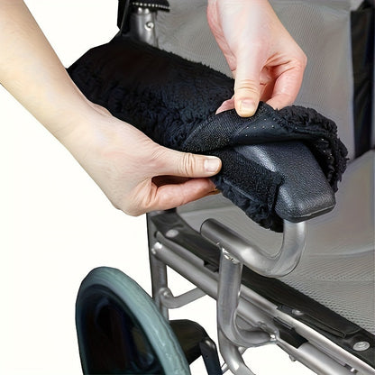 Rynx | 2 Pack Soft Wheelchair Armrest Covers – Non-Slip Protective Pads for Office Chair Arms, Comfort Travel Accessories – Black