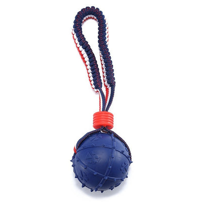 Rynx | Interactive dog toy ball with rope.