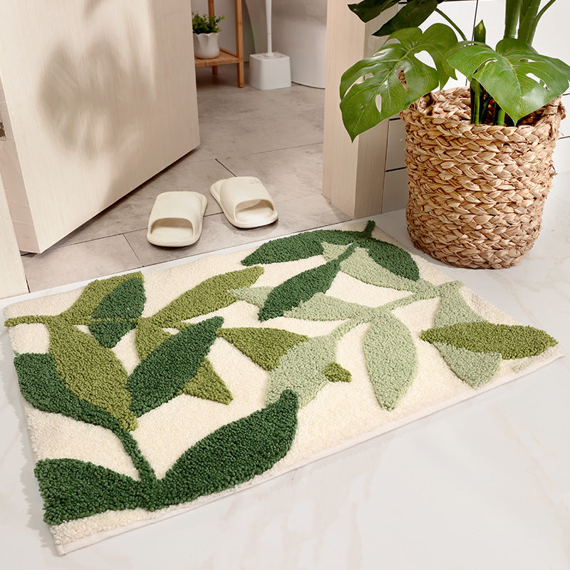 Rynx | Green Leaves Bathroom Mat