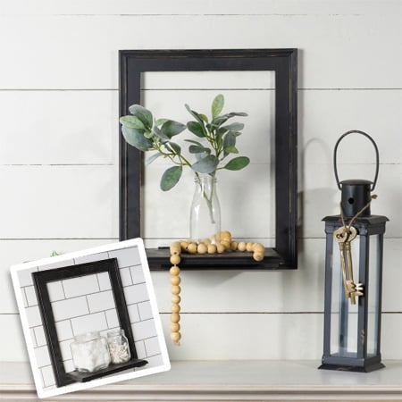 Rynx | Black wooden frame shelf
