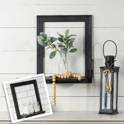 Rynx | Black wooden frame shelf