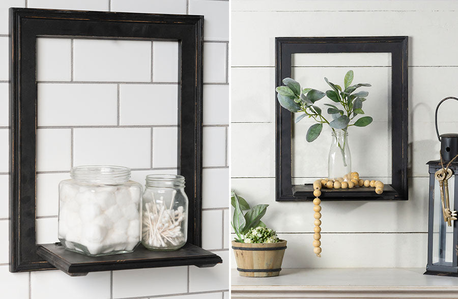 Rynx | Black wooden frame shelf