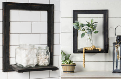 Rynx | Black wooden frame shelf