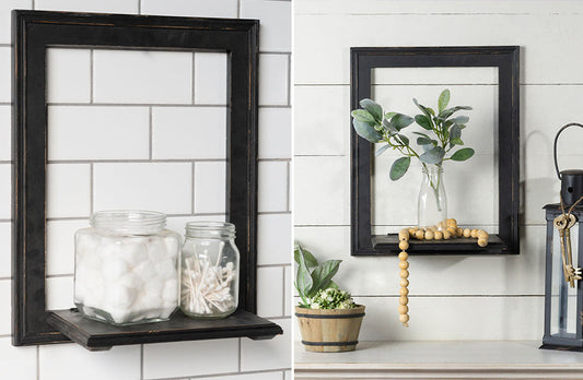Rynx | Black wooden frame shelf