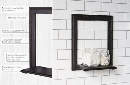 Rynx | Black wooden frame shelf