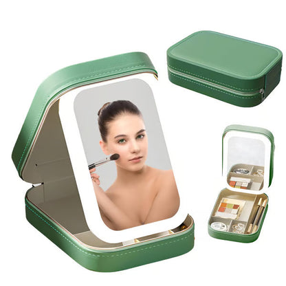 Rynx | Portable Makeup Organizer — Compact LED Mirror with Adjustable Lighting