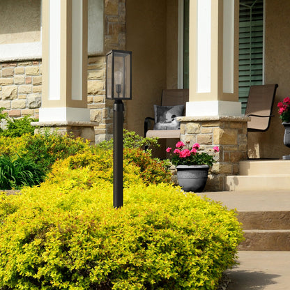 Rynx | Globe Electric 1-Light Outdoor Lamp Post, Matte Black, Clear Glass, Bulb Not Included