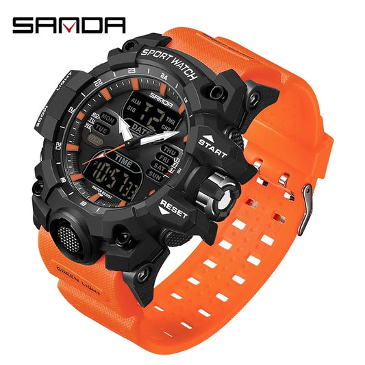 Rynx | Dual Display Sports Watch for Men - Waterproof, Shock Resistant with Multifunctional Digital Display