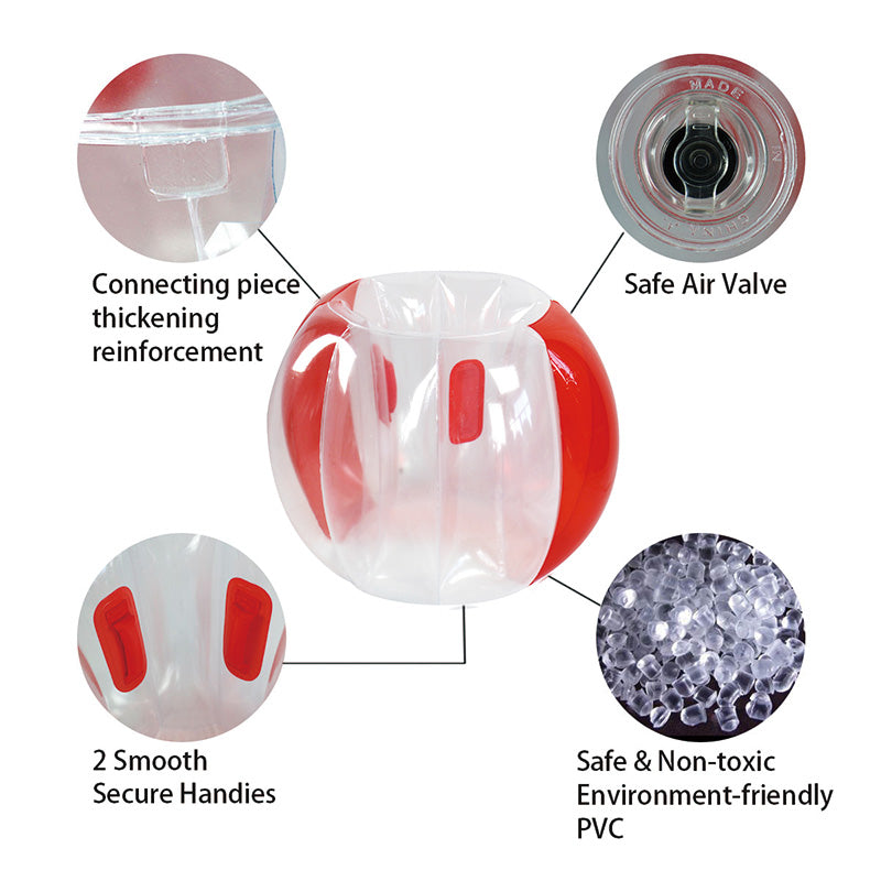 Rynx | Inflatable Bumper Balls 2-Pack, 3FT,Durable PVC Human Hamster Bubble Balls for Outdoor Team Gaming Play,Red,Blue