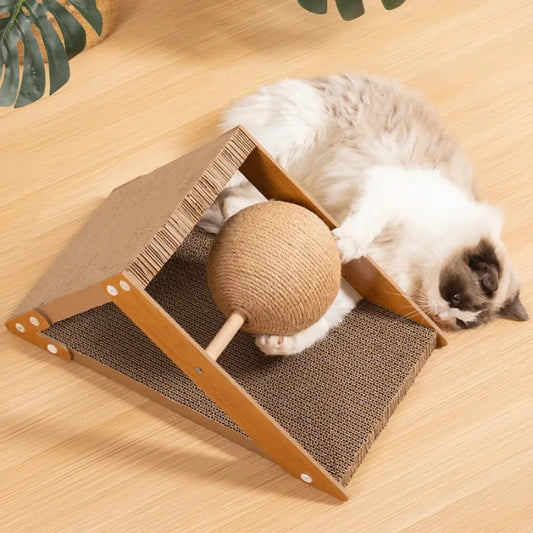 Rynx | Cat Scratcher Sisal Ball with Scratch-Resistant Sofa Protector and Claw Grinding Post