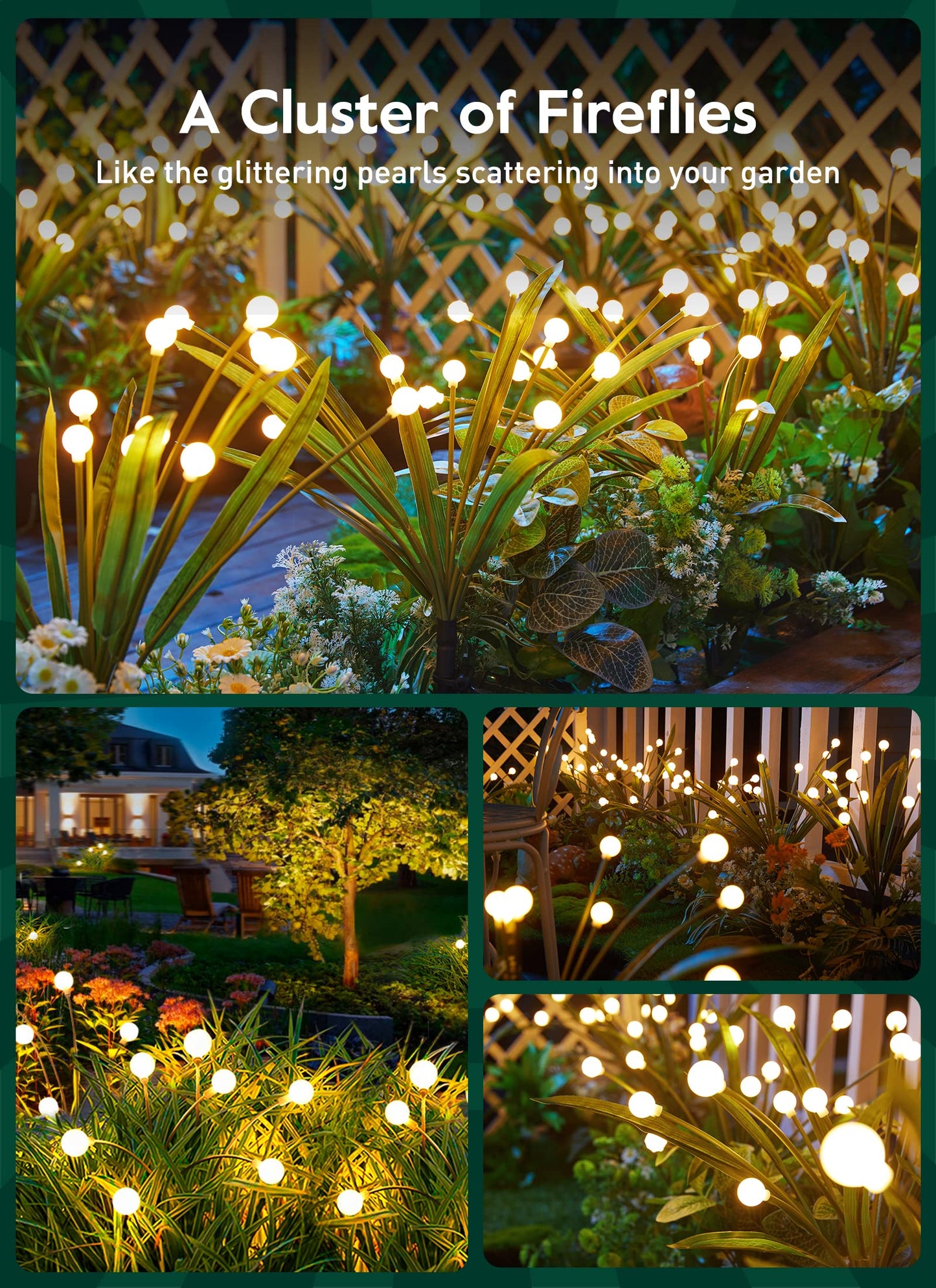 Rynx | Brightown 4 Pack 48 Led Solar Torch Lights, Waterproof Outdoor Garden Decoration, Warm White