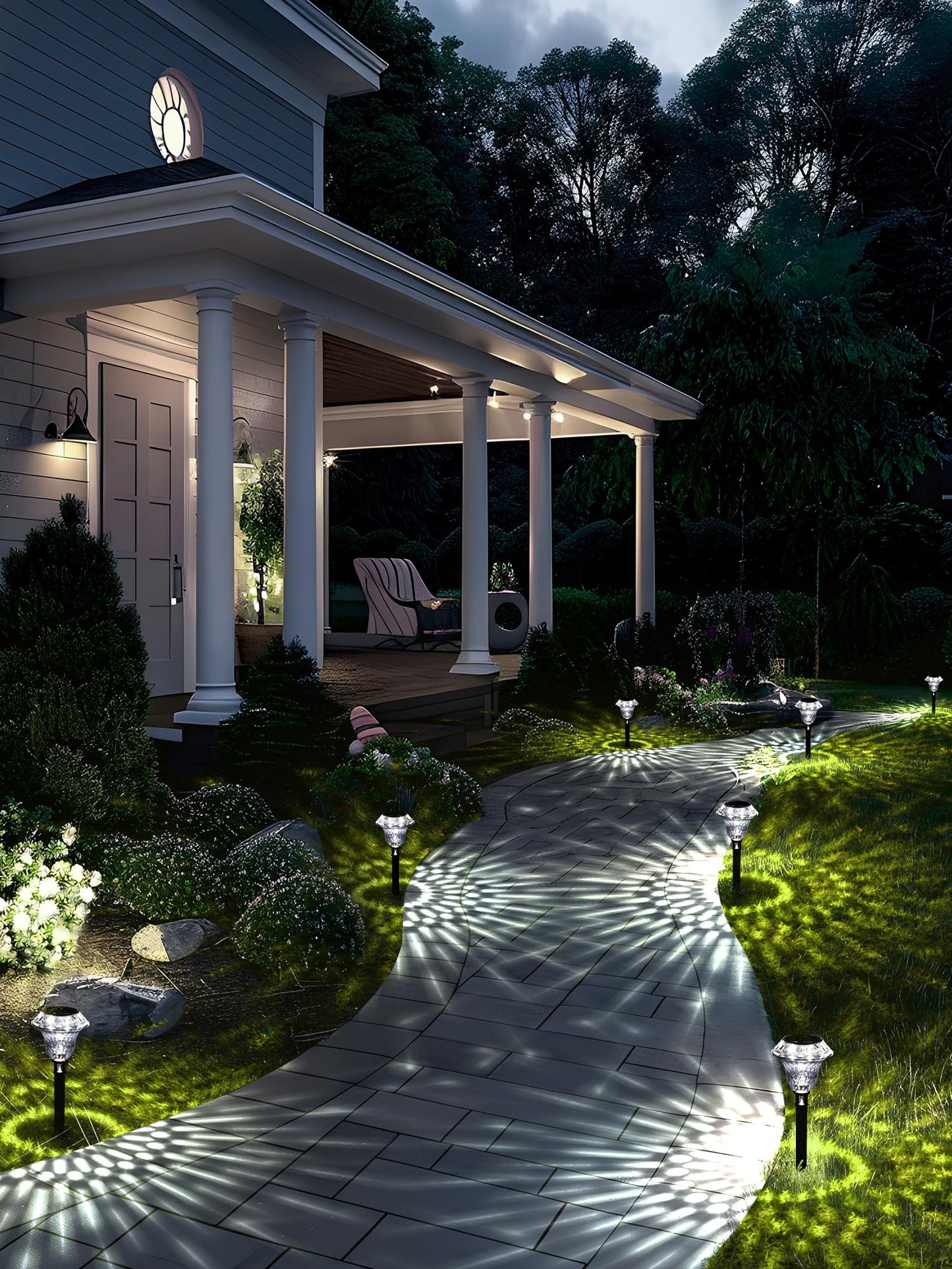 Rynx | Solpex Solar Path Light, 6 Pack Cool White Waterproof Outdoor Garden Decor