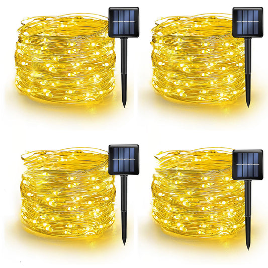 Rynx | Tw Shine Warm White Solar String Lights Outdoor, Total 160 Ft 480 Led Solar Powered Waterproof Fairy Lights 8 Modes Copper Wire Lights For Christmas Celebration Tree Wedding Garden Decorations, 4 Pack