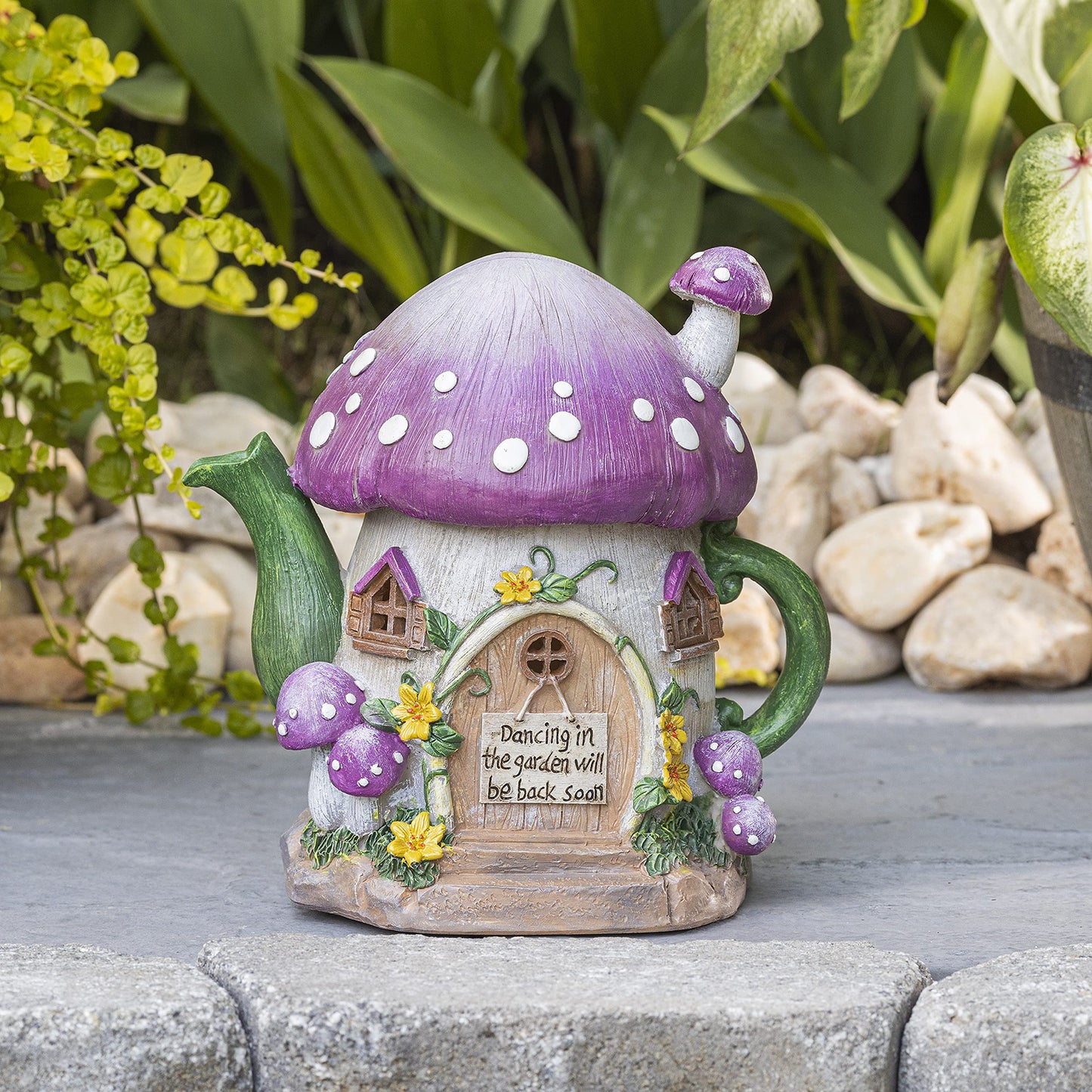 Rynx | Vp Home mushroom teapot sunlight - LED garden decoration for home and outdoor, fairy garden lights