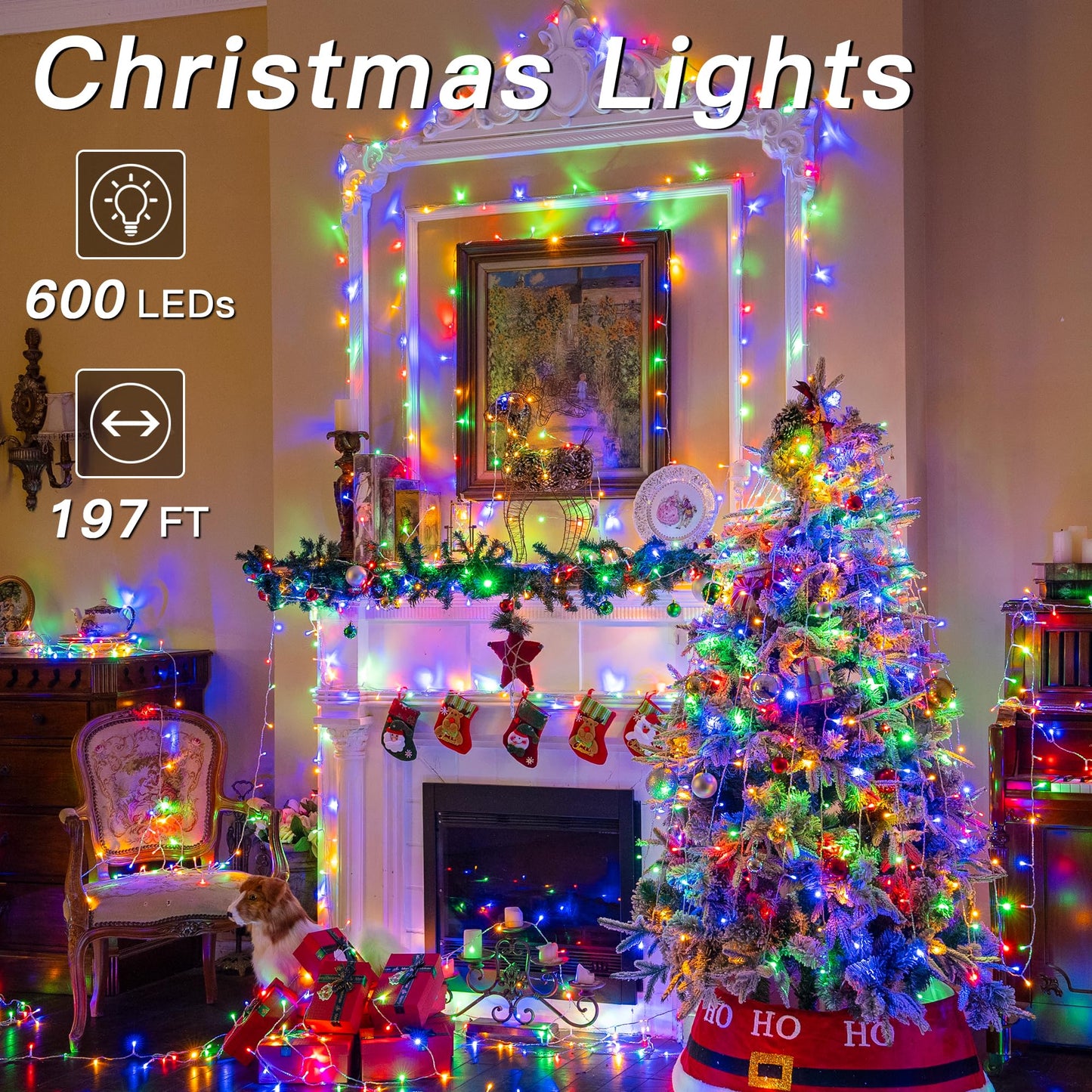 Rynx | Shineshine 600Led Christmas lights Outdoor, Waterproof, 8 Modes, Remote Control, Multicolor