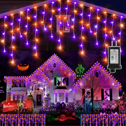 Rynx | Knonew 33Ft 400 Led Orange Purple Halloween String Lights, 8 Modes, Timer, Connectable Decor