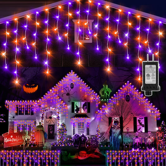 Rynx | Knonew 33Ft 400 Led Orange Purple Halloween String Lights, 8 Modes, Timer, Connectable Decor