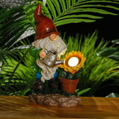 Rynx | Teresa'S Collections Sunflower Garden Gnomes With Solar Light - Cute Resin Garden Decorations