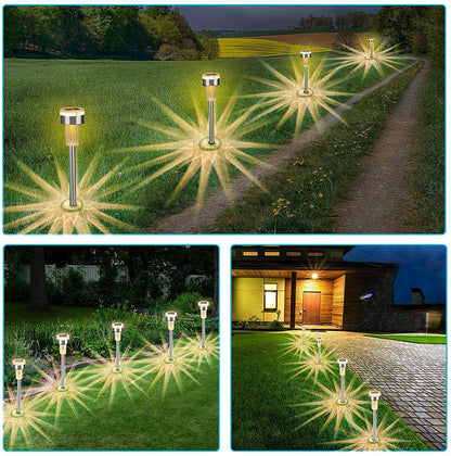 Rynx | Twinsluxes 16 Pack Solar Path Lights - Waterproof LED Double Lights For Garden & Walkway