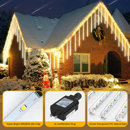 Rynx | Pgfun Meteor Shower Ice Light, 576 LEDs, White, Christmas Garden Decoration