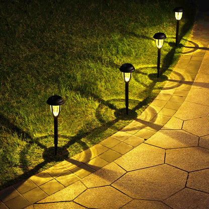 Rynx | Solpex Solar Path Light 8 Pack Waterproof Outdoor Garden Light, Warm White, Black