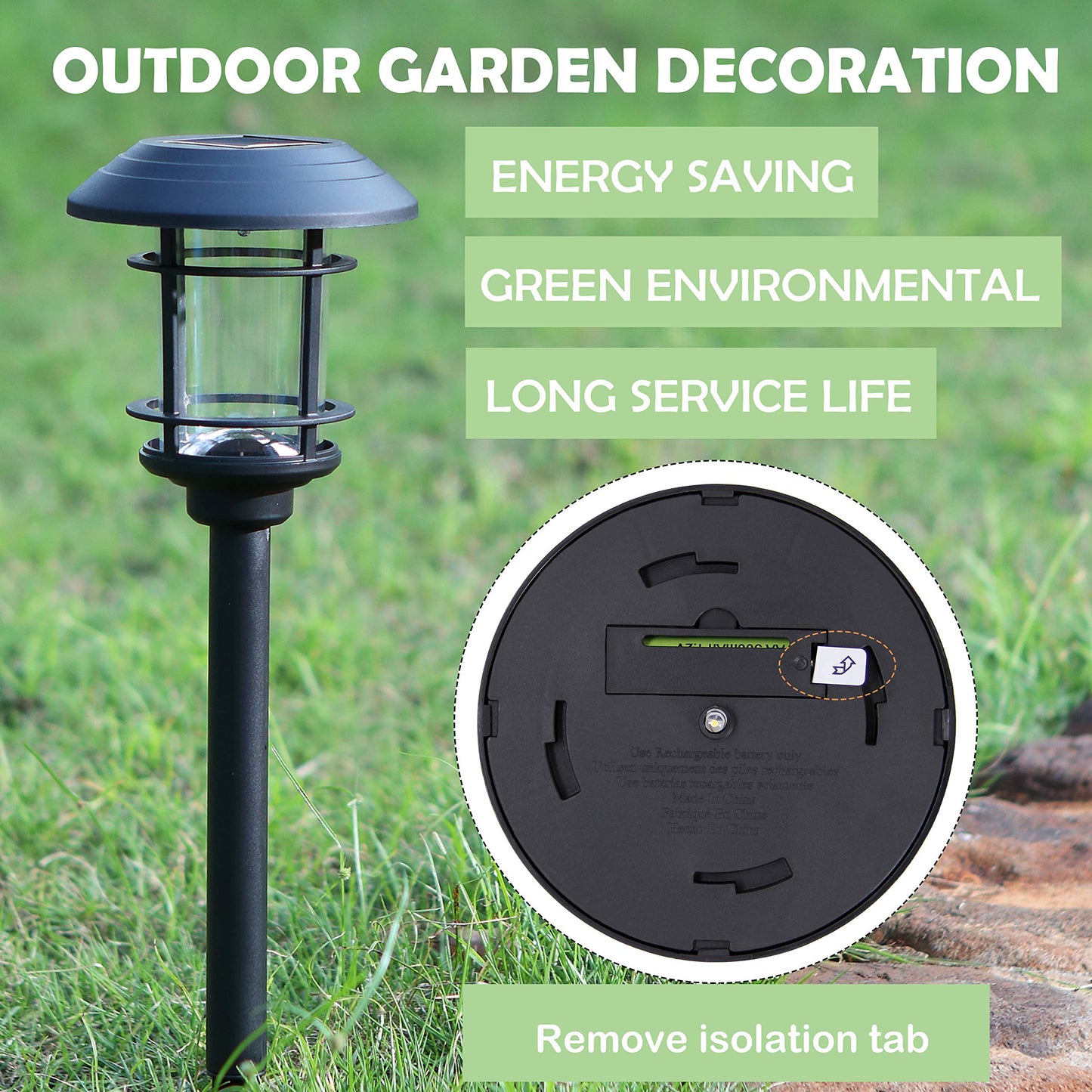 Rynx | Maggift 6 Pack Solar Powered Path Lights, Waterproof Outdoor Landscape Lighting, Warm White