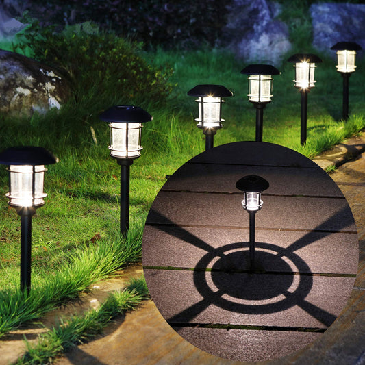 Rynx | Maggift 6 Pack Solar Powered Path Lights, Waterproof Outdoor Landscape Lighting, Warm White