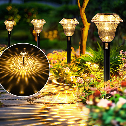 Rynx | Solpex Solar Street Light, 8 Pack Waterproof Outdoor Garden Decor, Warm White Landscape Lighting