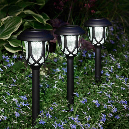Rynx | Excmark 10 Pack Solar Path Light - Black Solar Garden Light for Walkway