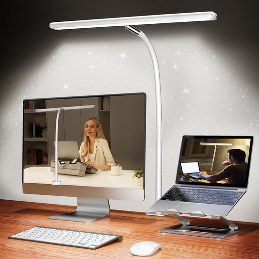 Rynx | Airlonv LED Desk Lamp, Eye-Friendly Light With Stepless Dimmer, Flexible Goose Neck, White