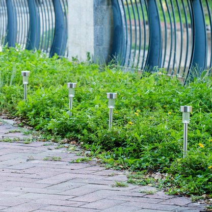 Rynx | Wellgium sunlight outdoor, 12-pack stainless steel landscape path lighting - warm white