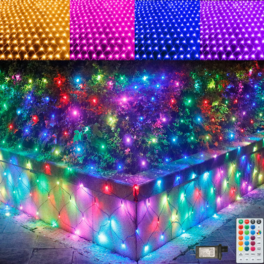 Rynx | Pooqla Rgb Net Light - 240 Led Color Changing Waterproof Outdoor Christmas Decorations 14.8X4.9Ft