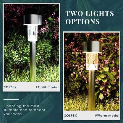 Rynx | Solpex 16 Pack Stainless Steel Sun Outdoor Light, Waterproof Led Path Lighting, Cold White