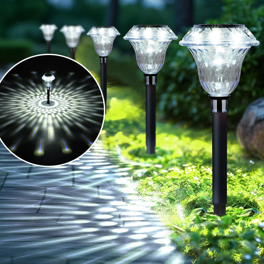 Rynx | Solpex Solar Path Light, 6 Pack Cool White Waterproof Outdoor Garden Decor