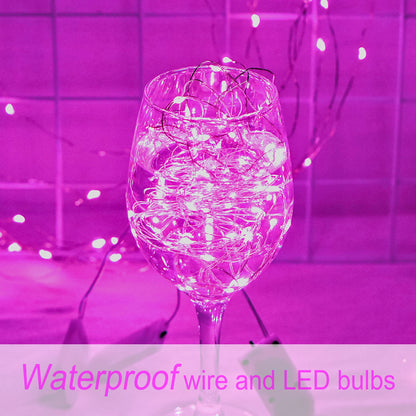 Rynx | Smilingtown 20 LED celebration light strings - 24 pack, 7.2Ft copper wire, pink for weddings & parties