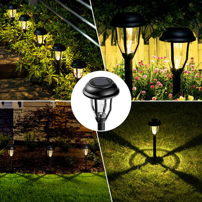 Rynx | Solpex Solar Path Light 8 Pack Waterproof Outdoor Garden Light, Warm White, Black