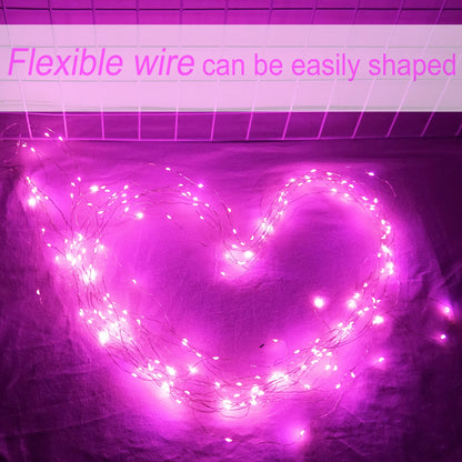 Rynx | Smilingtown 20 LED celebration light strings - 24 pack, 7.2Ft copper wire, pink for weddings & parties