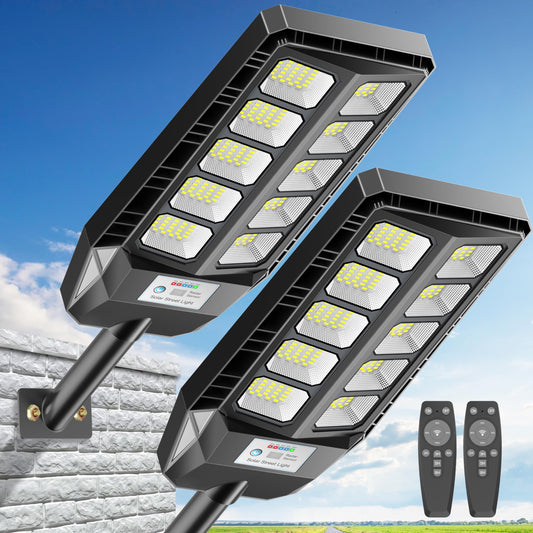 Rynx | Deepn Solar Light Outdoor, Ip66 Waterproof Solar Gate Light Outdoor, 6500K Dusk To Dawn Solar Security Flood Light Motion Sensor With Remote Control For Garden, 2 Pack