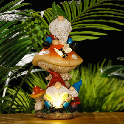 Rynx | Teresa'S Collections Garden Gnome Statue With Solar Light - 12.6" Resin Outdoor Decor
